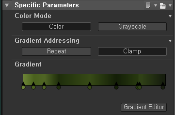 Specific Parameters 
Color Mode 
Gradient Addressing 
Gradient 
Grayscale 
Gradient Editor 