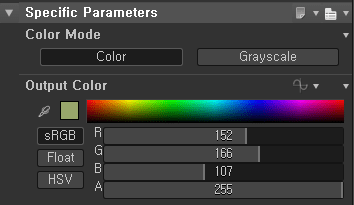 Specific Parameters 
Color Mode 
Grayscale 
Output Color 